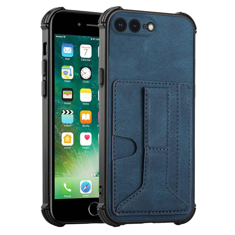 Dream PU+TPU Four-corner Shockproof Back Cover Case with Card Slots & Holder For iPhone 8 Plus / 7  Plus