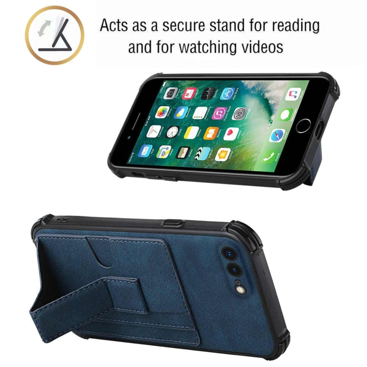 Dream PU+TPU Four-corner Shockproof Back Cover Case with Card Slots & Holder For iPhone 8 Plus / 7  Plus