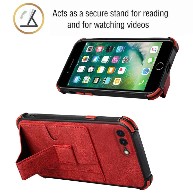 Dream PU+TPU Four-corner Shockproof Back Cover Case with Card Slots & Holder For iPhone 8 Plus / 7  Plus
