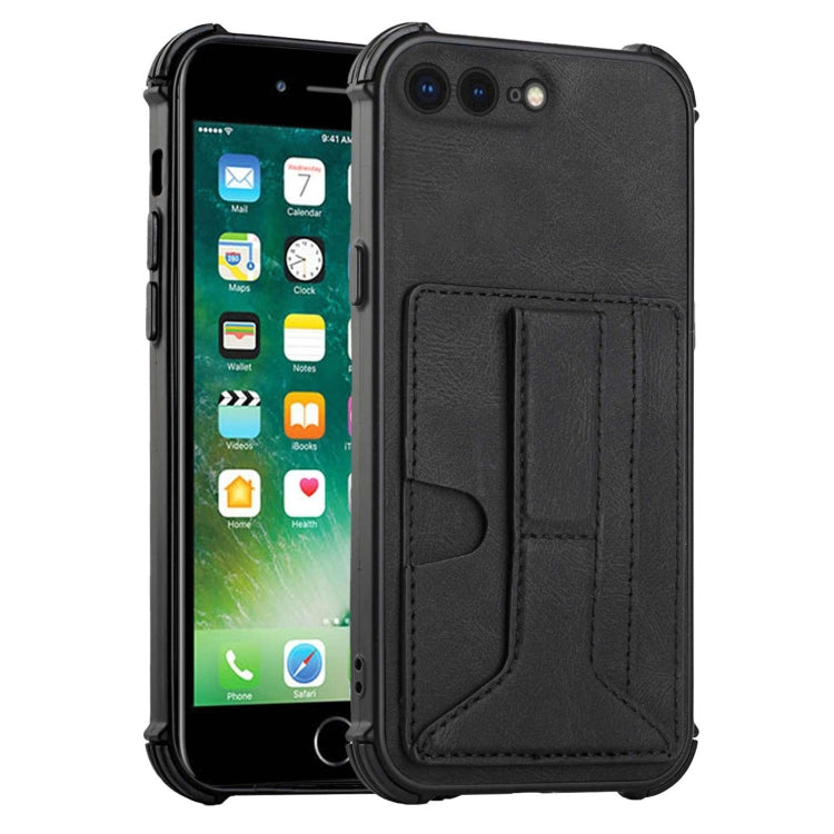 Dream PU+TPU Four-corner Shockproof Back Cover Case with Card Slots & Holder For iPhone 8 Plus / 7  Plus