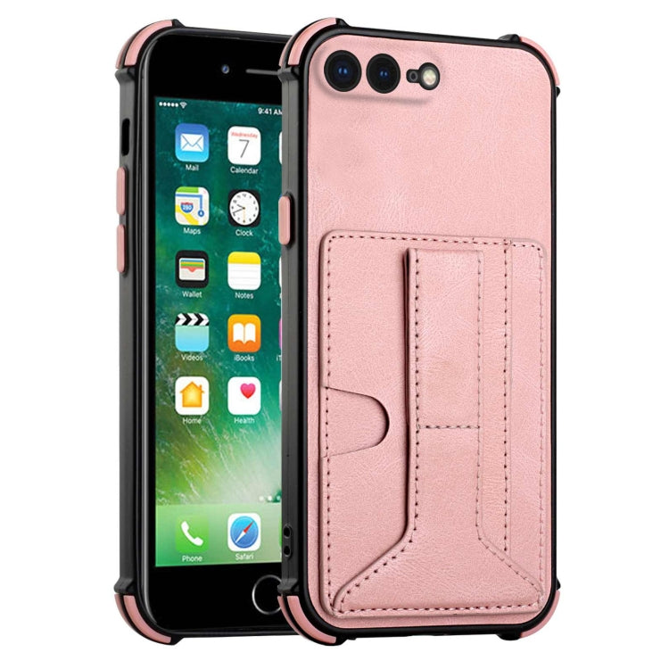 Dream PU+TPU Four-corner Shockproof Back Cover Case with Card Slots & Holder For iPhone 8 Plus / 7  Plus