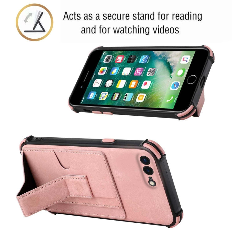 Dream PU+TPU Four-corner Shockproof Back Cover Case with Card Slots & Holder For iPhone 8 Plus / 7  Plus