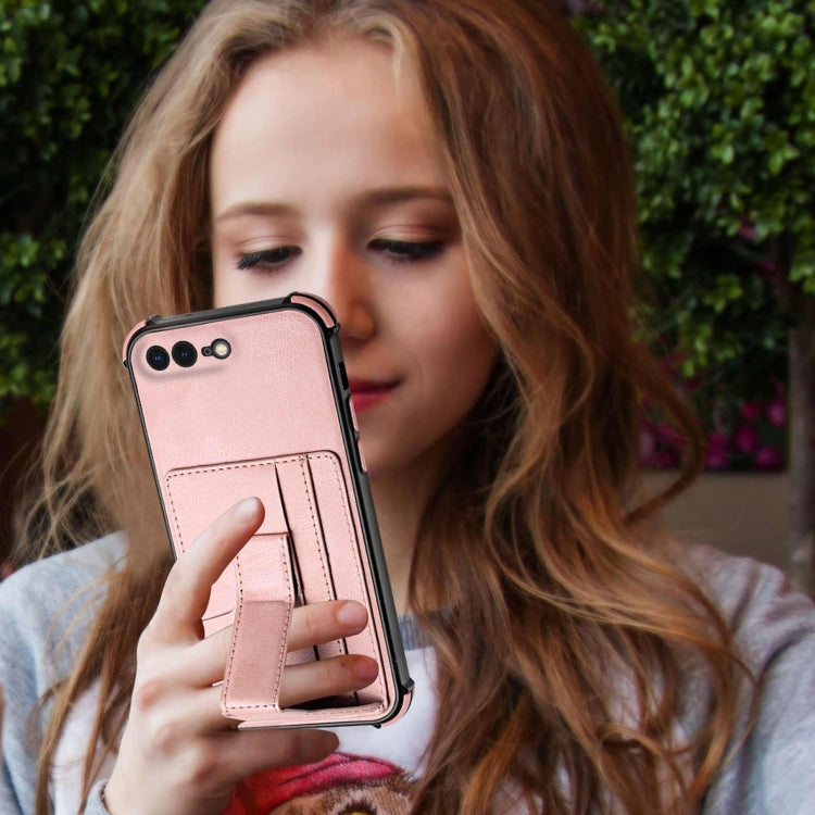 Dream PU+TPU Four-corner Shockproof Back Cover Case with Card Slots & Holder For iPhone 8 Plus / 7  Plus
