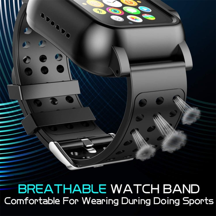 For Apple Watch 5 & 4 40mm / 3 & 2 & 1 38mm RedPepper IP68 Waterproof Screen Protector + Watchband + Protective Case(Black)