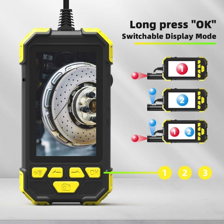 Y19 8mm Single Lens Hand-held Hard-wire Endoscope with 4.3-inch IPS Color LCD Screen, Cable Length:10m(Yellow)