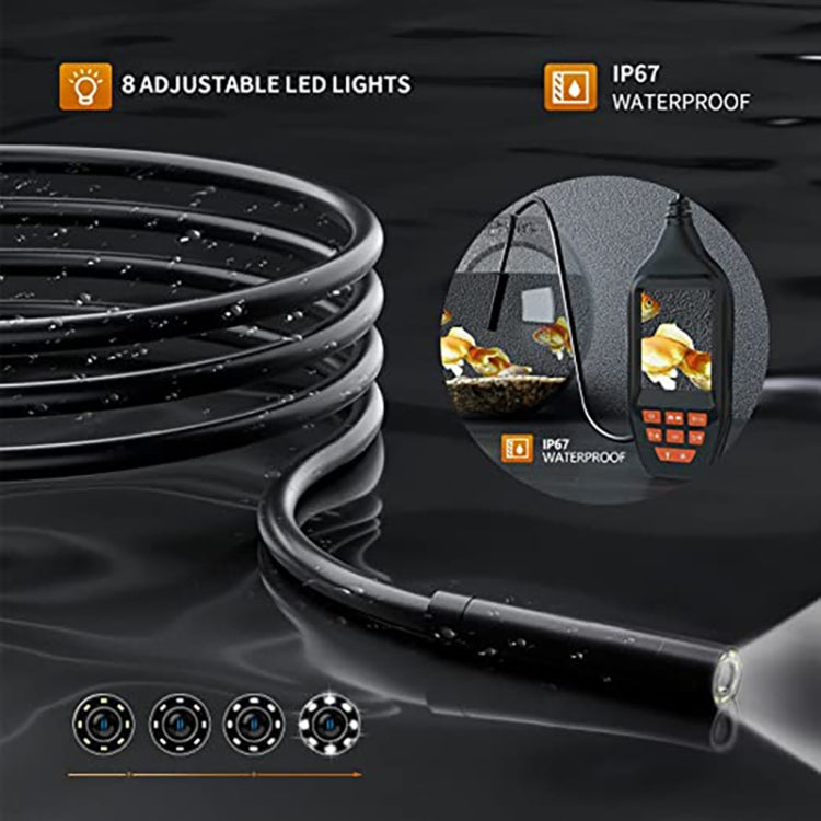 M30 720P 8mm Single Lens HD Industrial Digital Endoscope with 3.0 inch TFT Screen, Cable Length:10m Hard Cable(Black)