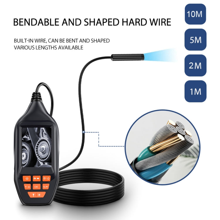 M30 1080P 8mm Dual Lens HD Industrial Digital Endoscope with 3.0 inch TFT Screen, Cable Length:1m Hard Cable(Black)