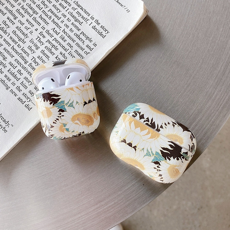 Sunflower Anti-fall Wireless Earphone PC Protective Case For AirPods 1/2