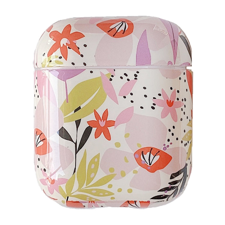 Flowers Anti-fall Wireless Earphone PC Protective Case For AirPods 1/2(Olive)