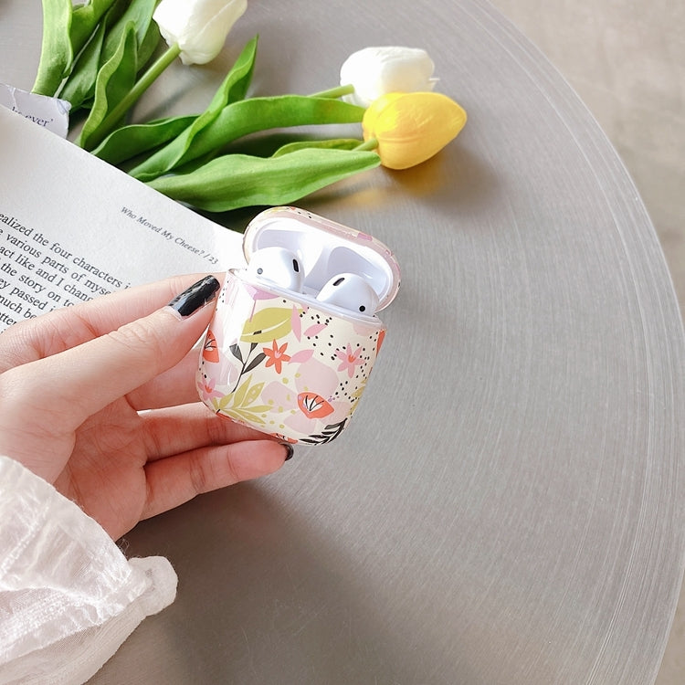 Flowers Anti-fall Wireless Earphone PC Protective Case For AirPods 1/2(Olive)