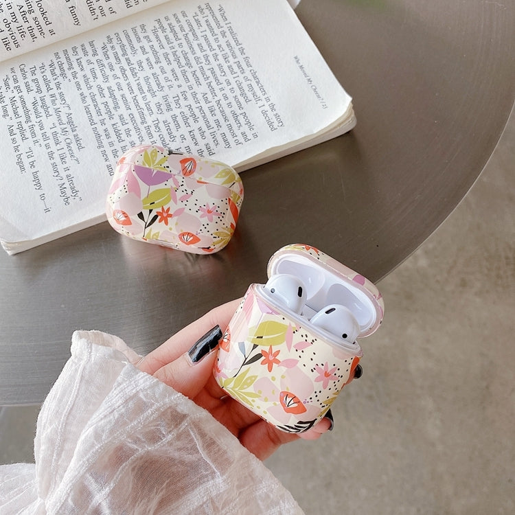 Flowers Anti-fall Wireless Earphone PC Protective Case For AirPods 1/2(Olive)