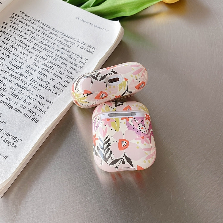 Flowers Anti-fall Wireless Earphone PC Protective Case For AirPods 1/2(Olive)