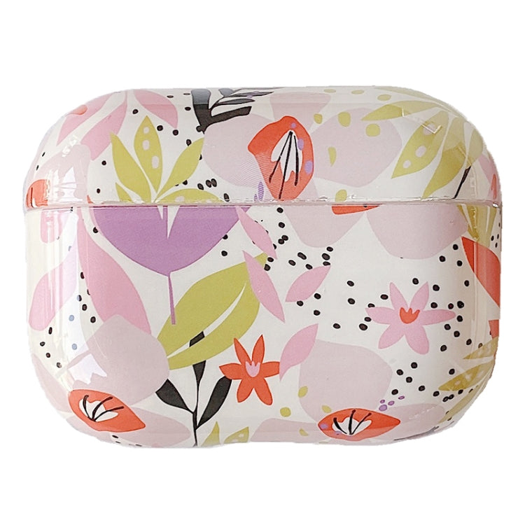 Flowers Anti-fall Wireless Earphone PC Protective Case For AirPods Pro(Olive)