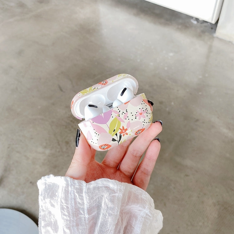Flowers Anti-fall Wireless Earphone PC Protective Case For AirPods Pro(Olive)