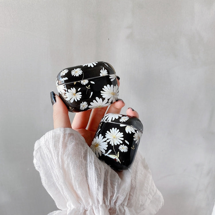 Little Daisy Anti-fall Wireless Earphone PC Protective Case For AirPods 1/2(Black)