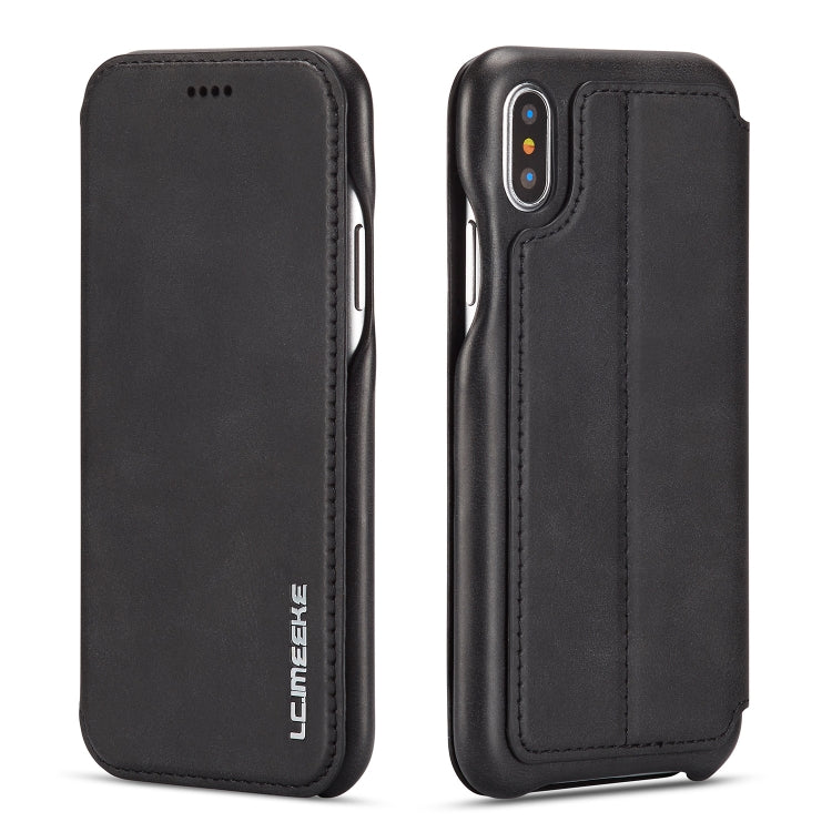 For iPhone X / XS Hon Ancient Series Leather Case with Card Slots & Holder & Wallet