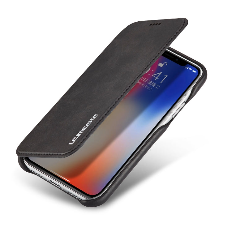 For iPhone X / XS Hon Ancient Series Leather Case with Card Slots & Holder & Wallet
