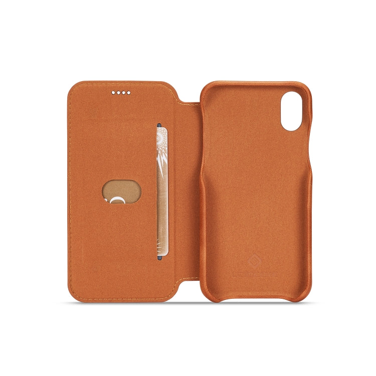 For iPhone X / XS Hon Ancient Series Leather Case with Card Slots & Holder & Wallet
