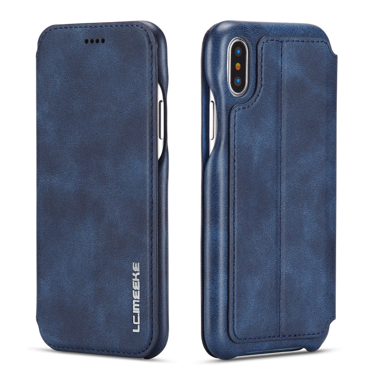 For iPhone X / XS Hon Ancient Series Leather Case with Card Slots & Holder & Wallet