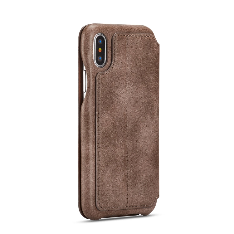 For iPhone X / XS Hon Ancient Series Leather Case with Card Slots & Holder & Wallet