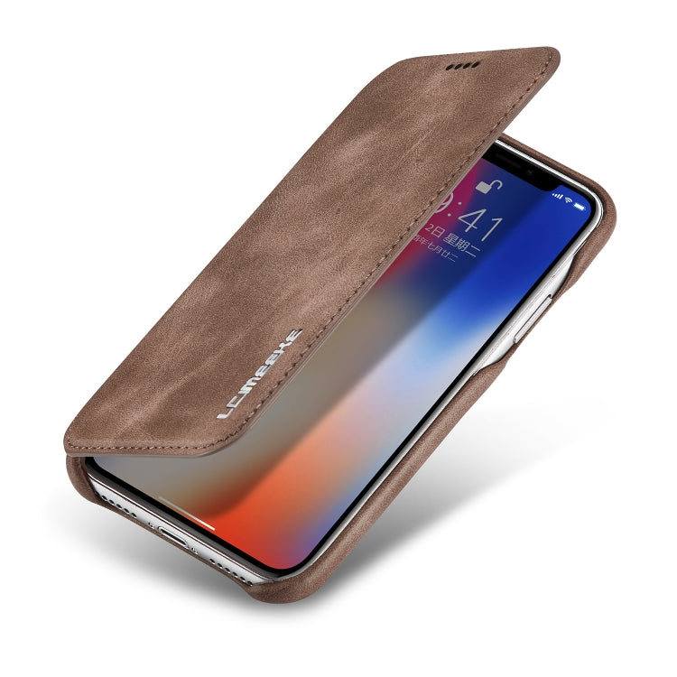 For iPhone X / XS Hon Ancient Series Leather Case with Card Slots & Holder & Wallet