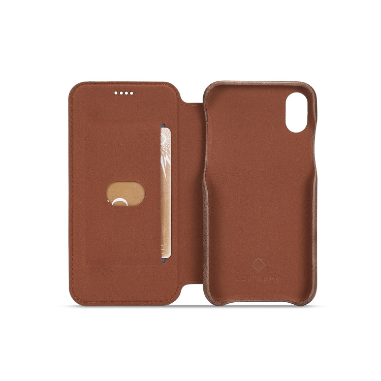 For iPhone X / XS Hon Ancient Series Leather Case with Card Slots & Holder & Wallet