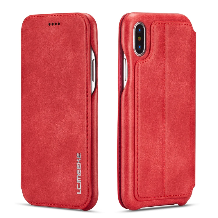 For iPhone X / XS Hon Ancient Series Leather Case with Card Slots & Holder & Wallet