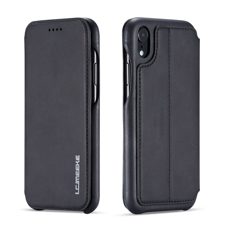 For iPhone XR Hon Ancient Series Leather Case with Card Slots & Holder & Wallet