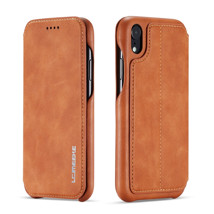 For iPhone XR Hon Ancient Series Leather Case with Card Slots & Holder & Wallet