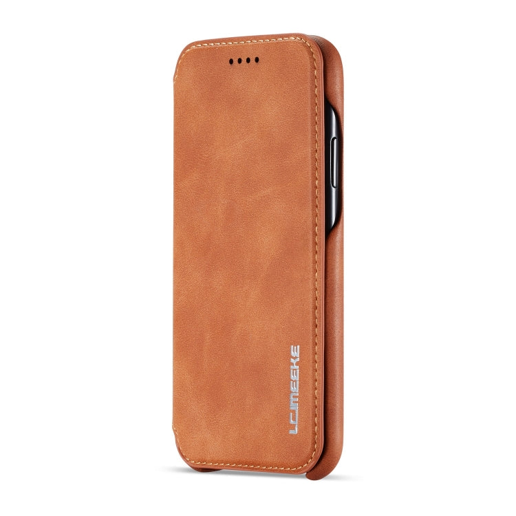 For iPhone XR Hon Ancient Series Leather Case with Card Slots & Holder & Wallet