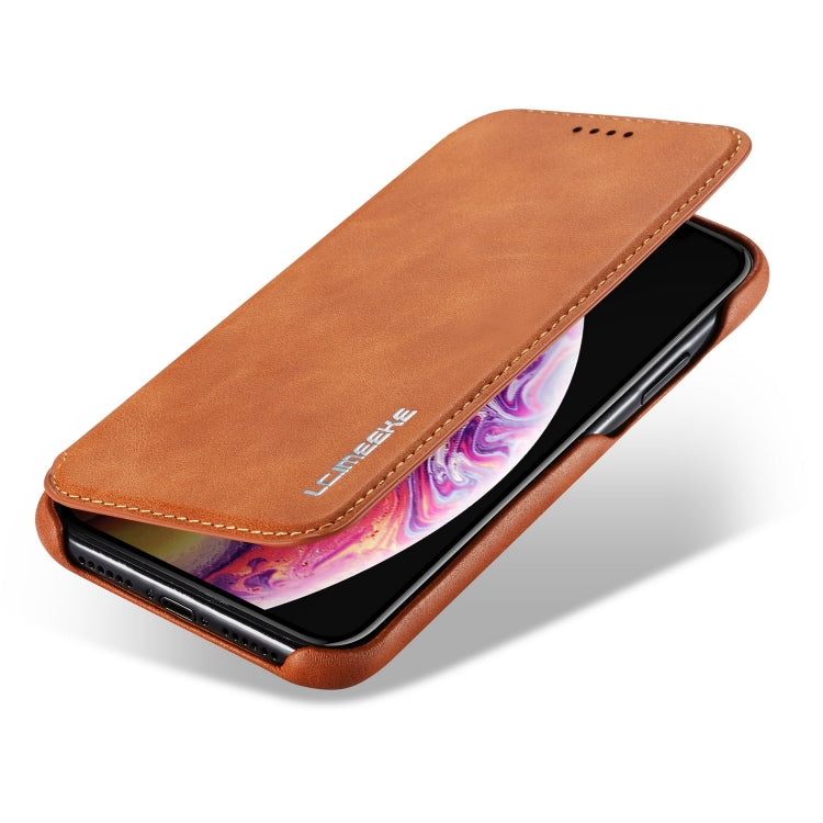 For iPhone XR Hon Ancient Series Leather Case with Card Slots & Holder & Wallet
