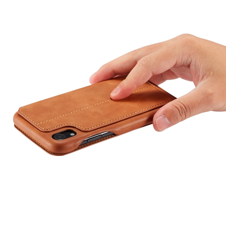 For iPhone XR Hon Ancient Series Leather Case with Card Slots & Holder & Wallet
