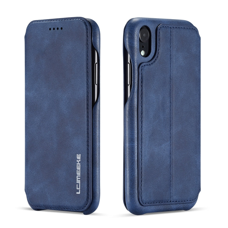 For iPhone XR Hon Ancient Series Leather Case with Card Slots & Holder & Wallet