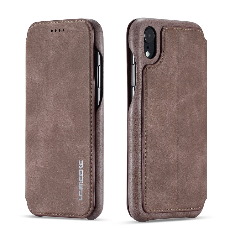For iPhone XR Hon Ancient Series Leather Case with Card Slots & Holder & Wallet