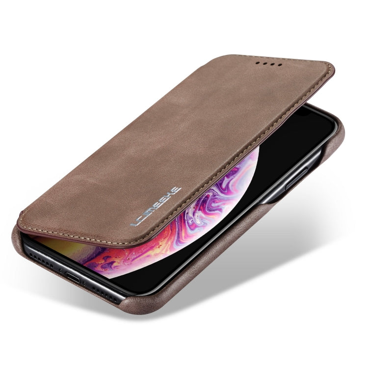 For iPhone XR Hon Ancient Series Leather Case with Card Slots & Holder & Wallet