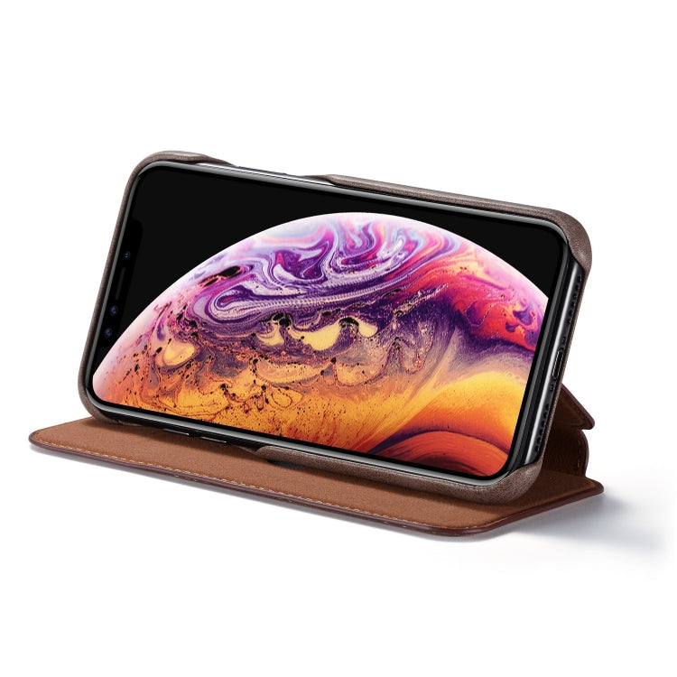 For iPhone XR Hon Ancient Series Leather Case with Card Slots & Holder & Wallet