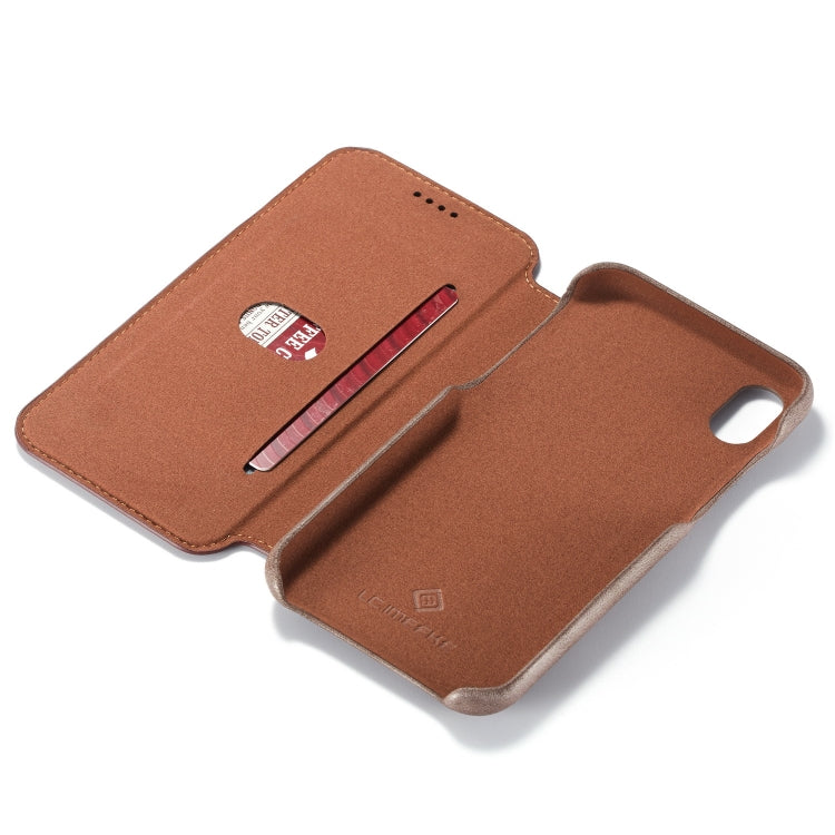 For iPhone XR Hon Ancient Series Leather Case with Card Slots & Holder & Wallet