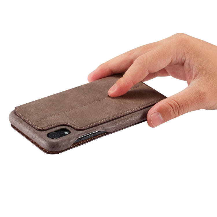 For iPhone XR Hon Ancient Series Leather Case with Card Slots & Holder & Wallet