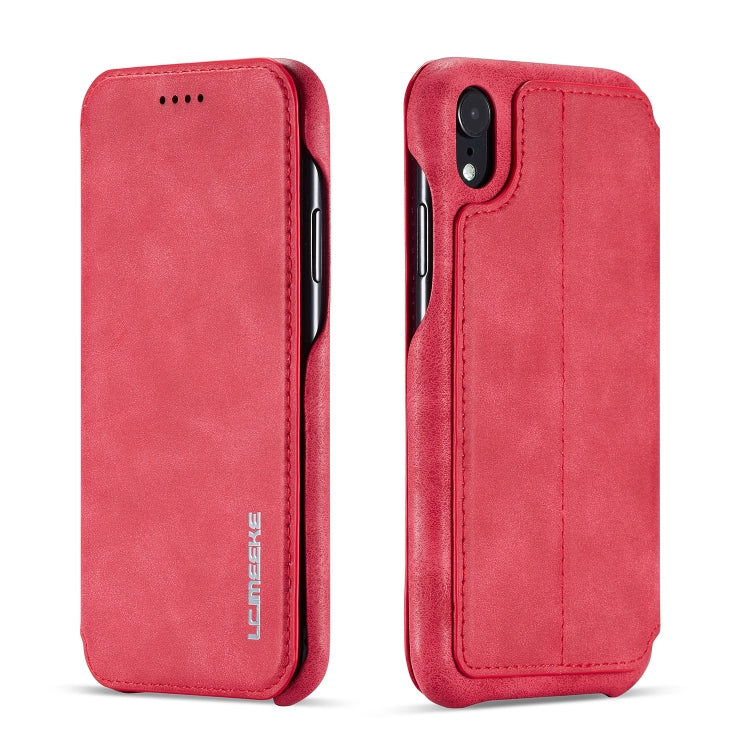 For iPhone XR Hon Ancient Series Leather Case with Card Slots & Holder & Wallet