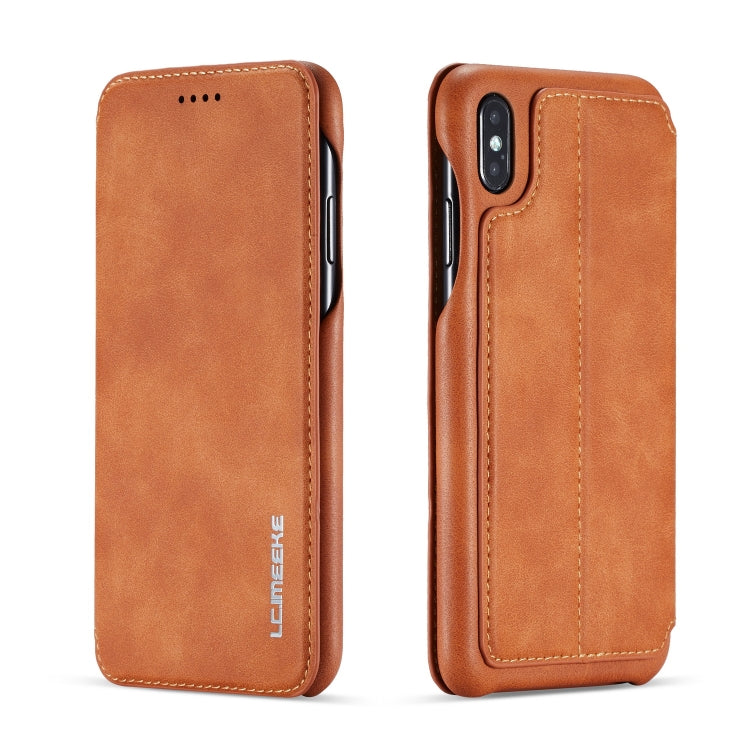 For iPhone XS Max Hon Ancient Series Leather Case with Card Slots & Holder & Wallet