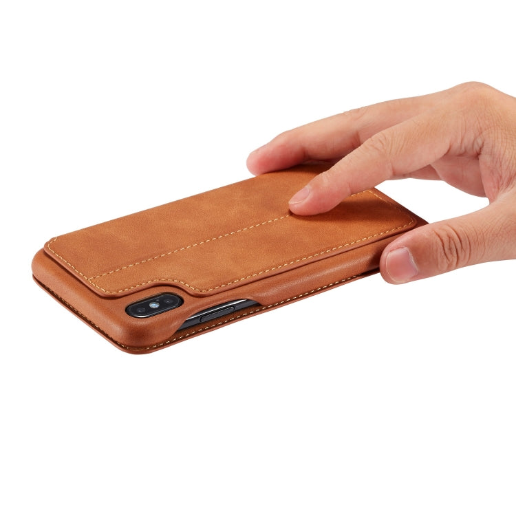 For iPhone XS Max Hon Ancient Series Leather Case with Card Slots & Holder & Wallet