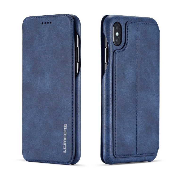 For iPhone XS Max Hon Ancient Series Leather Case with Card Slots & Holder & Wallet