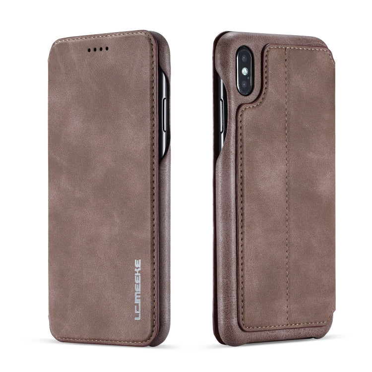 For iPhone XS Max Hon Ancient Series Leather Case with Card Slots & Holder & Wallet