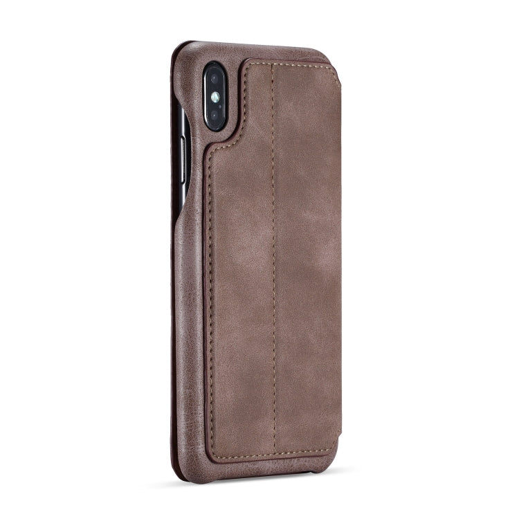 For iPhone XS Max Hon Ancient Series Leather Case with Card Slots & Holder & Wallet