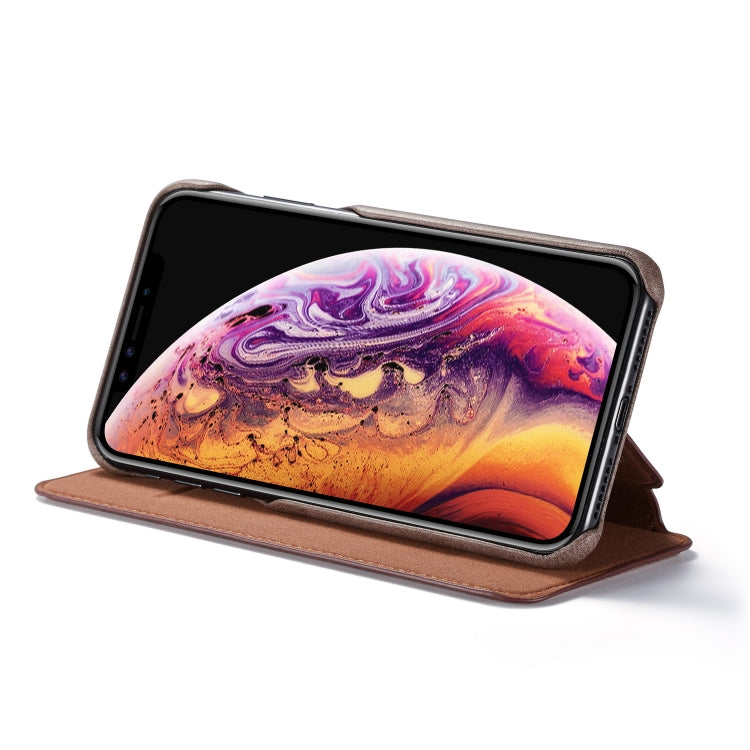 For iPhone XS Max Hon Ancient Series Leather Case with Card Slots & Holder & Wallet