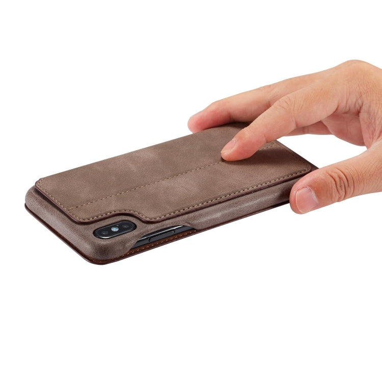 For iPhone XS Max Hon Ancient Series Leather Case with Card Slots & Holder & Wallet