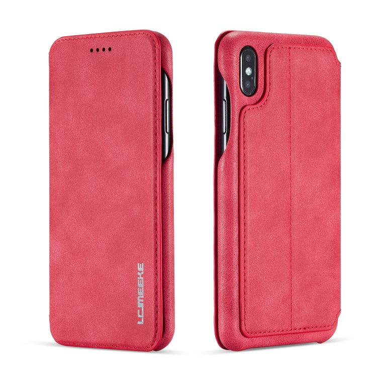 For iPhone XS Max Hon Ancient Series Leather Case with Card Slots & Holder & Wallet