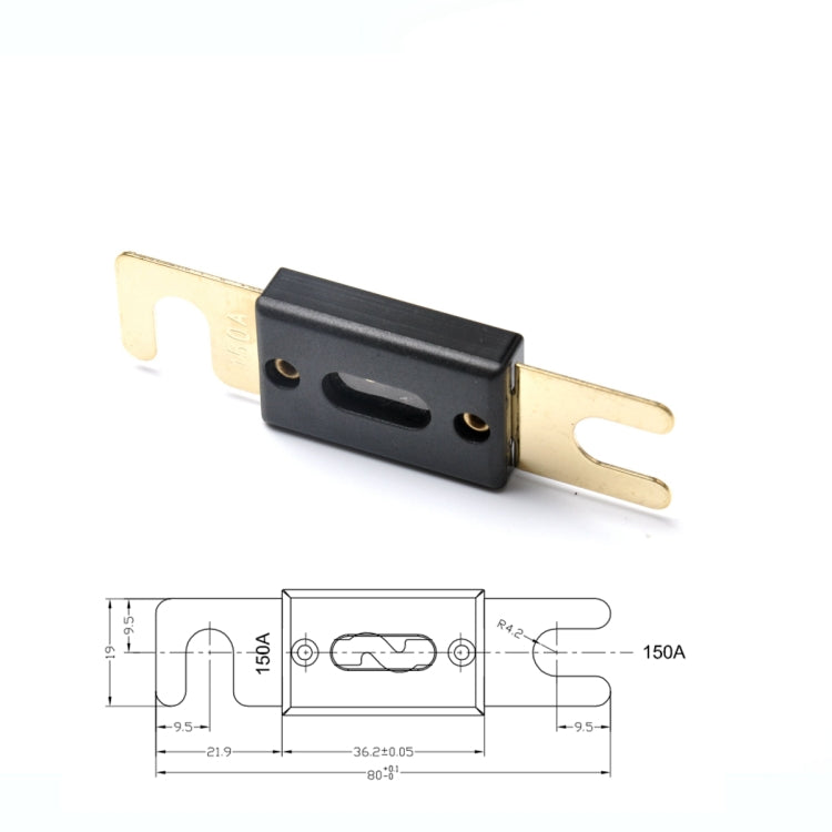A0108 5 PCS 150A Gold-plated Large Forkbolt Car ANL Fuse