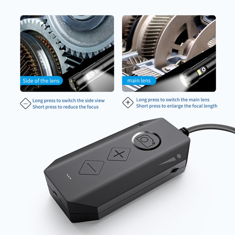 Y17 5MP 7.9mm Dual-lens HD Autofocus WiFi Industrial Digital Endoscope Zoomable Snake Camera, Cable Length:1m Hard Cable(Black)