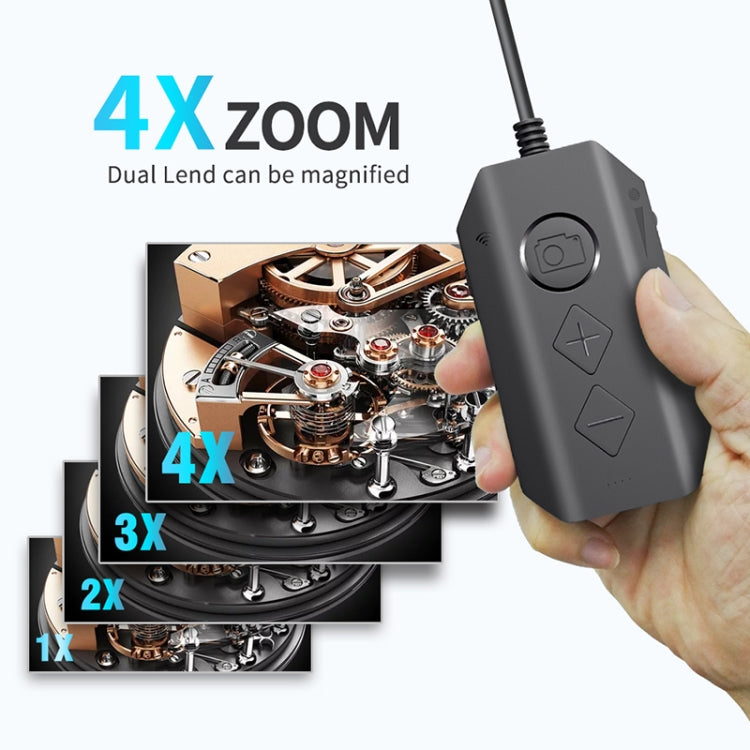 Y17 5MP 7.9mm Dual-lens HD Autofocus WiFi Industrial Digital Endoscope Zoomable Snake Camera, Cable Length:10m Hard Cable(Black)